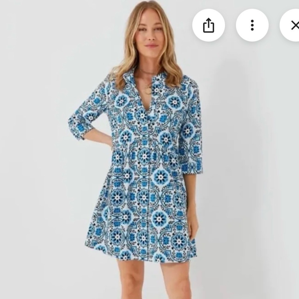 Tuckernuck Medallion Royal Shirt Dress | XXS